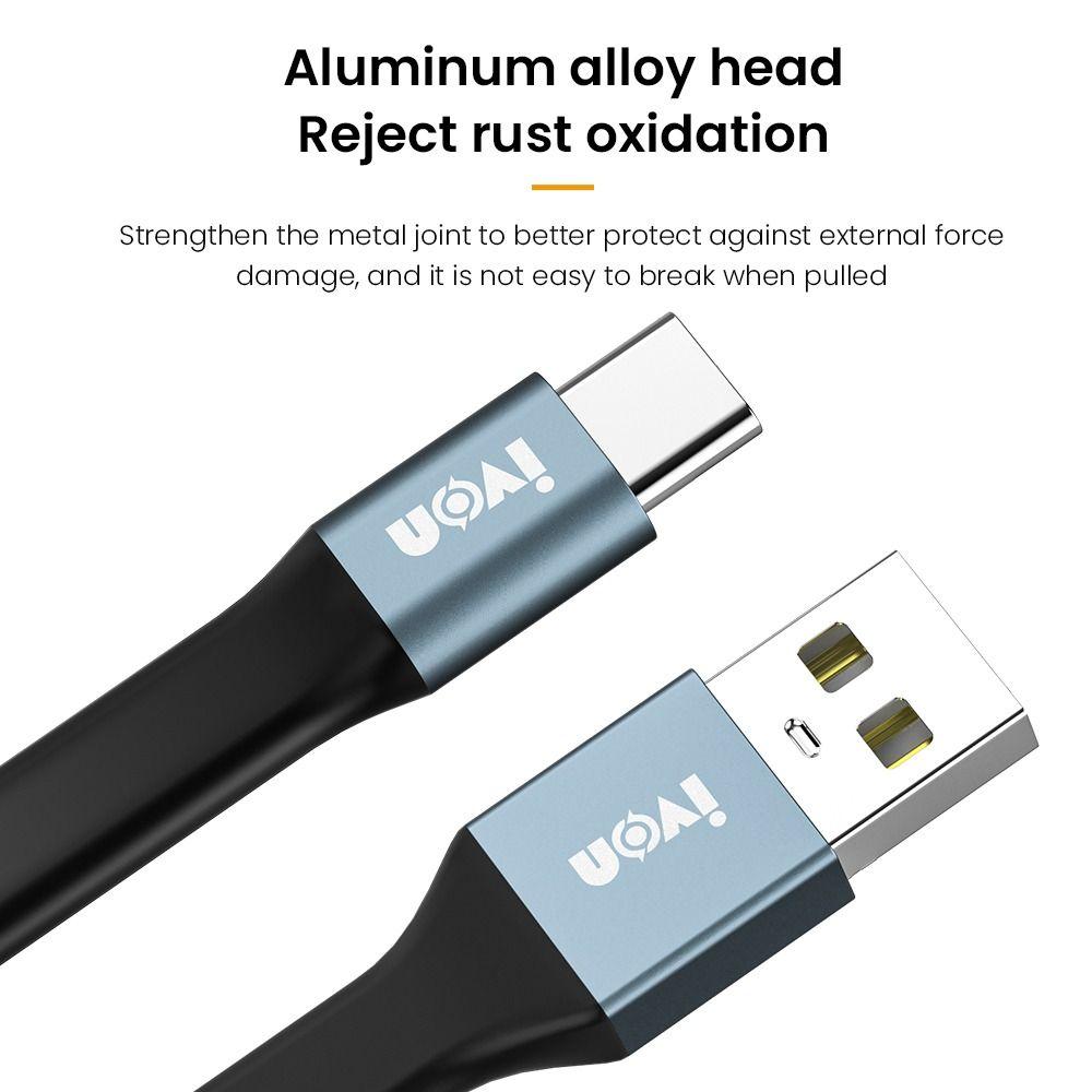 Flexible Charger Cord Ultra Short Fast Charging Cable Micro Type-C To USB A 3.1A Max USB Data Cable