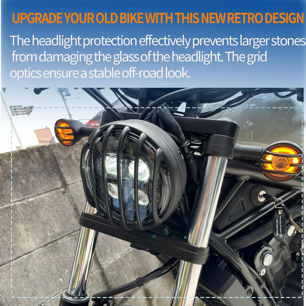 Midimttop Front Headlight Grille Cover Front Rear Turn Signal Headlamp Lens Light Cover Indicator