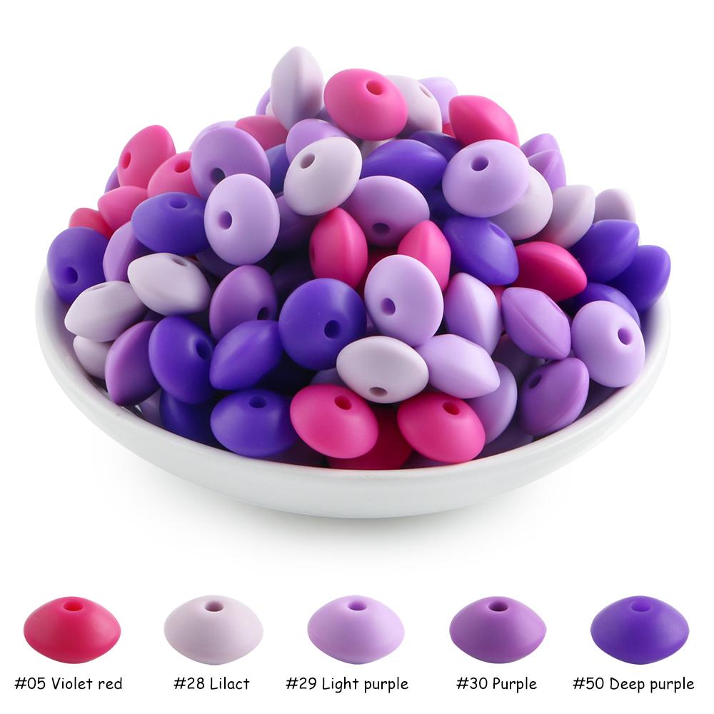 New 50pcs/lot Silicone Lentil Silicone Beads 12mm Jewelry Making Lentil Beads DIY Necklace Bracelets Jewelry Accessories