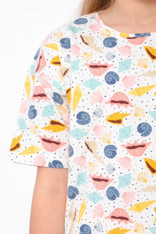 Set de Vară Activ pentru Fete – Tricou Moale din Bumbac Tricotat cu Imprimeu Distractiv și Colanți Elastici, Vară, 6427-043-33 HC