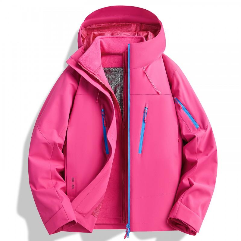 Lightweight 3-in-1 Waterproof Windproof Hiking Jacket With Removable Fleece Liner Men Women Outdoor Camping Trekking
