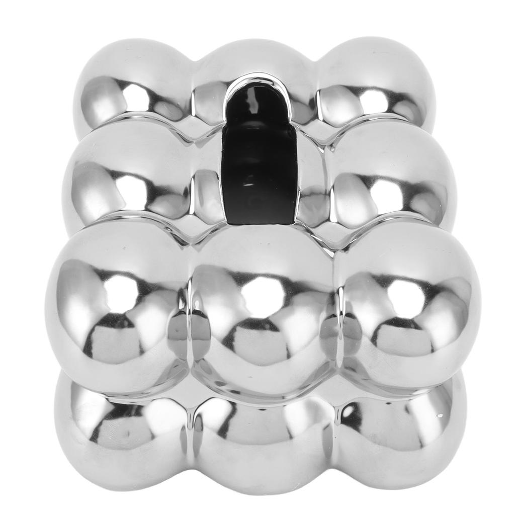 Electroplated Ceramic Tissue Box Case Holder Decorative Elegant Facial Tissue Napkin Dispenser Box Electroplating Silver