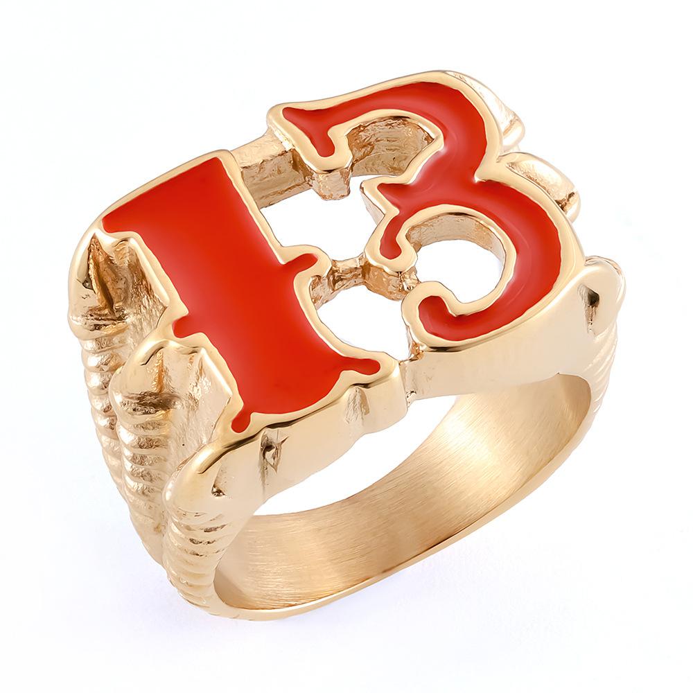 Trend Digital Faith Persönlichkeit Retro 316 Edelstahl Drachenklaue 13 Glückszahl Digital Titanstahlring