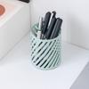 Pen Holder Nordic Style Electroplated Matte Finish Large Capacity Desk Organizer with Rubber Base Office Accessories