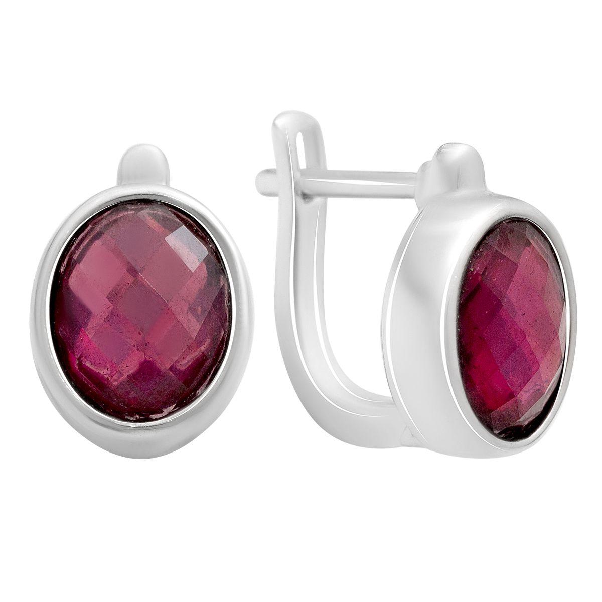 

Silver earrings with a natural ruby 7ct (2205098) rubine червоний колір