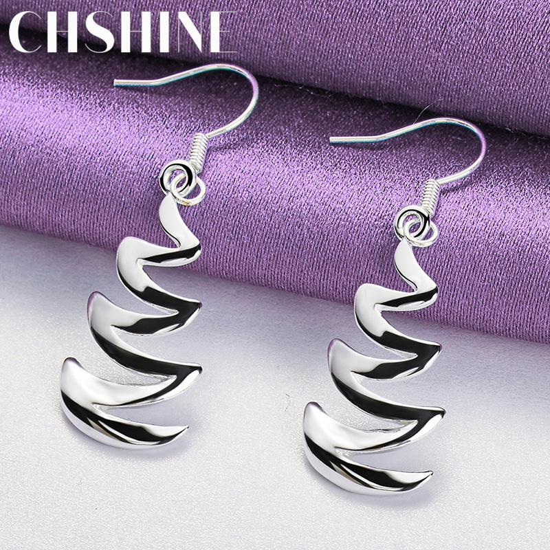 925 Sterling Silber Welle Muster Ohrringe Für Frauen Mode Charm Schmuck