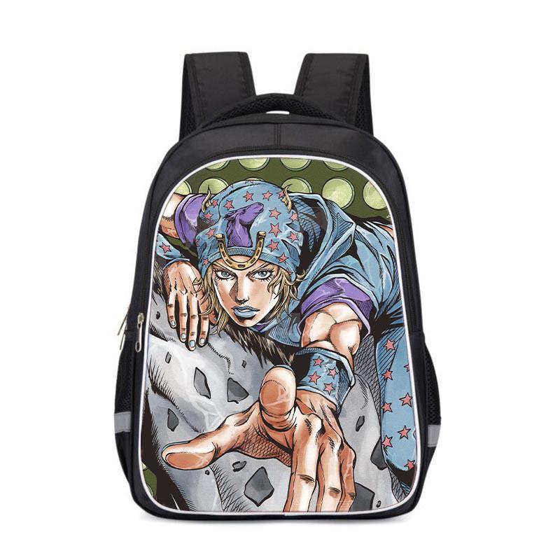 Zaino Scolastico per Bambini JoJo's Bizarre Adventure Borsa Cartoon Anime Ragazzi Ragazze 3-4 Elementare Leggero Ergonomico Tessuto Oxford