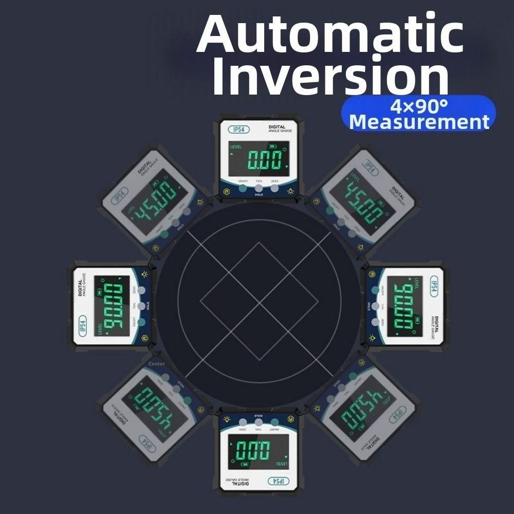 Digital Display Level Angle Gauge With Magnetic Base 4x90° Electronic Angle Protractor IP54 Waterproof Inclinometer Box