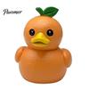 Fruit Vegetable Figurines Funny Orange Eggplant Duck Figurine, Resin Statue, Adorable Desk Unique Birthday Gifts Decor for Car Dashboard Home Office,