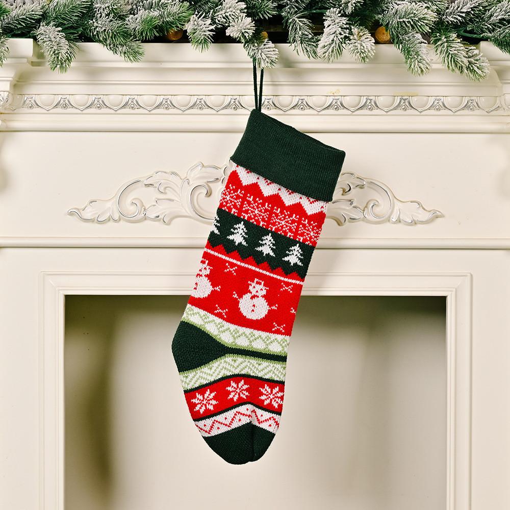 Christmas Stockings Socks Santa Snowman Hanging Xmas Tree Ornaments Decor New Year Gift
