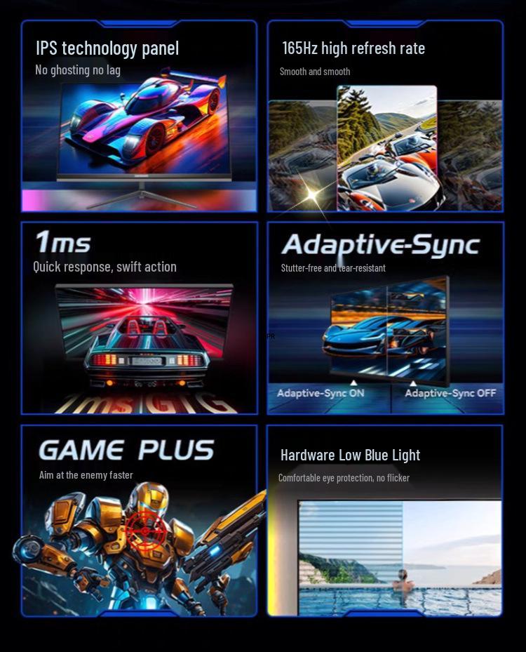 24-inch 2K IPS 180Hz Esports Monitor, 4K 240Hz Display for Gaming and Office Use.