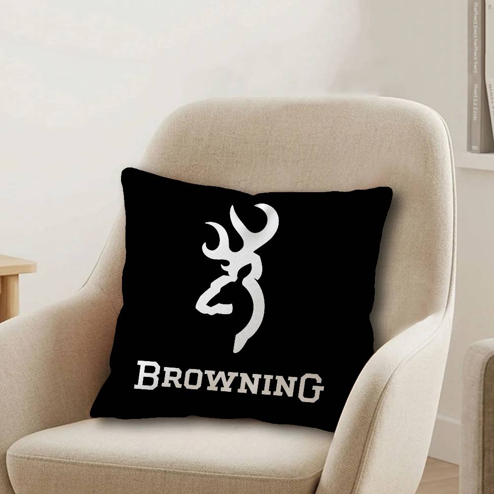 BBrowning Logo Personalized Pillow Cover Kids Bedroom Wild Party Decor Pillowcase kid Birthday shower Gift
