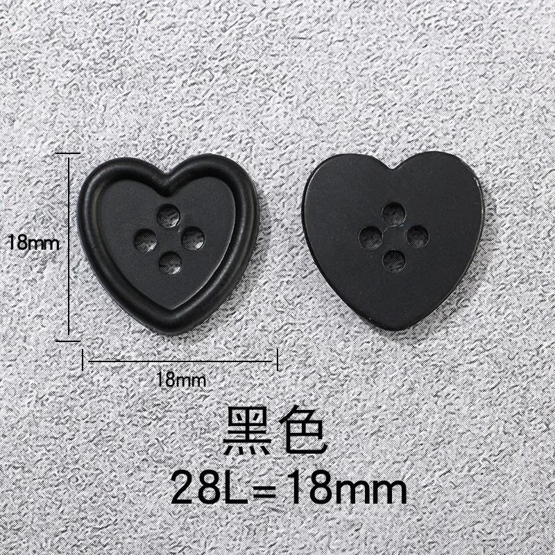 20pcs/lot 18mm Resin Button Heart Shape 4-Hole Plastic for Needlework Sewing Button for Clothing Diy Accessories Decorative