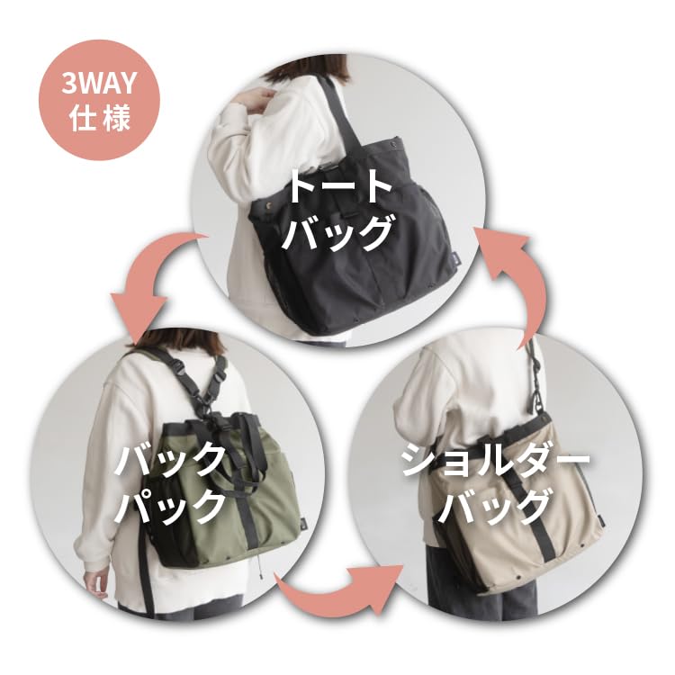 Tote Bag TOTE BAG Waterproof Water Repellent Unisex Men Women Unisex Large Capacity Pocket Storage Bag Travel Simple Stylish Black [KIU] Multi-purpose