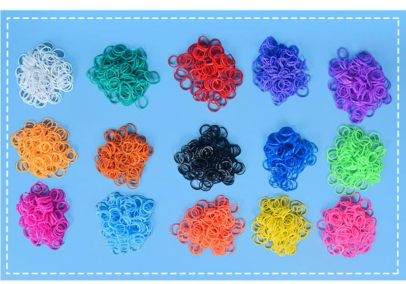 Elastici Arcobaleno in Gomma TPR ad Alta Elasticità da 1,5 cm per Braccialetti Intrecciati Fai da Te per Bambini - Confezione da 500g