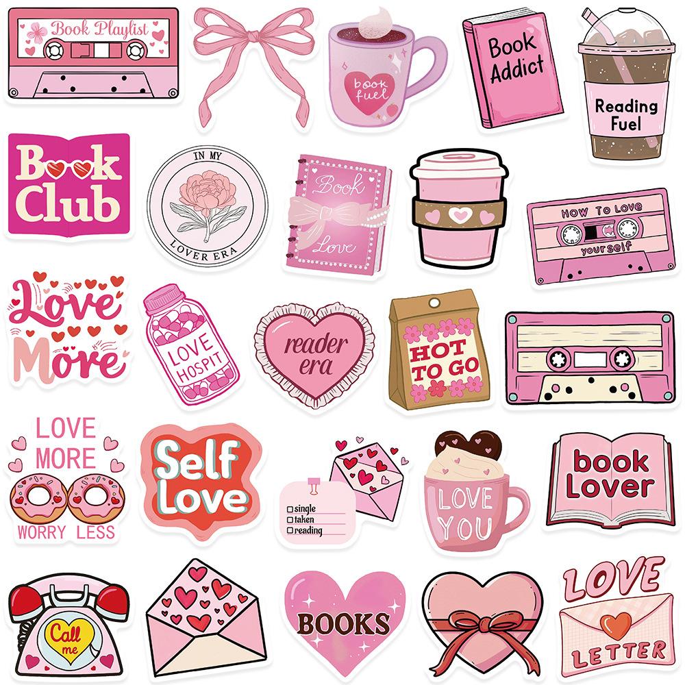 10/30/50PCS Cute Pink Love Cartoon Stickers Aesthetic DIY Stationery Diary Phone Case Kawaii Decoration Decals Toys Gifts