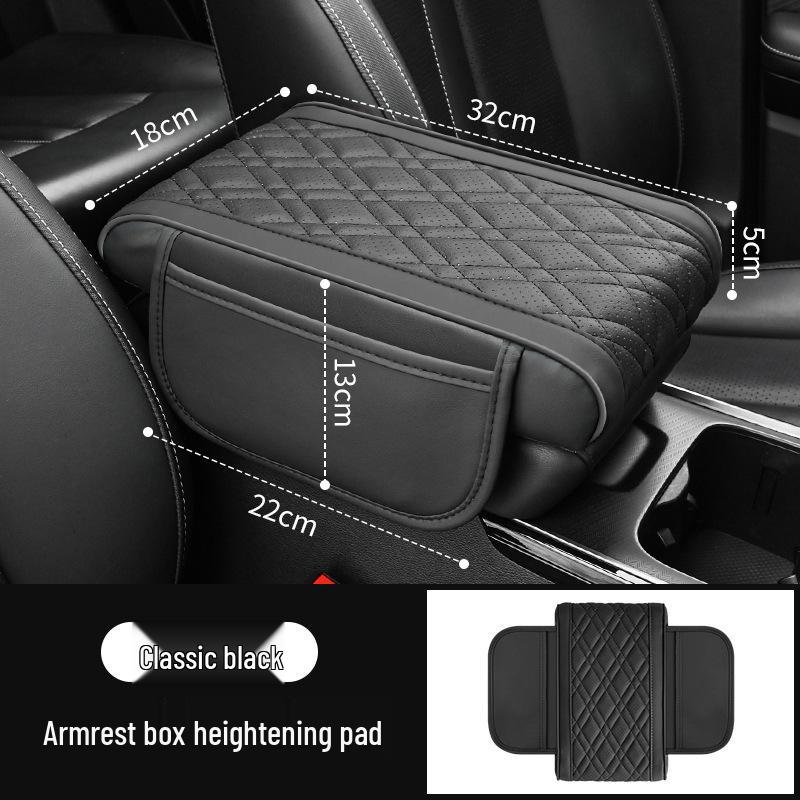 Breathable Car Armrest Heightening Pad with Multifunctional Storage and Protective Cover
