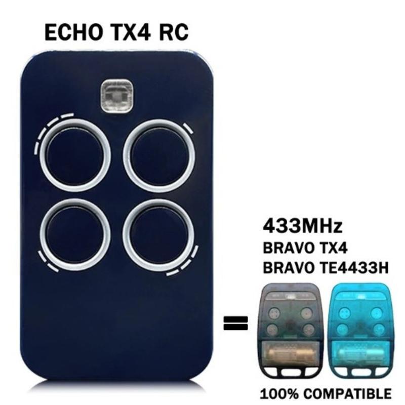 1Pcs Hand Transmitter 433Mhz For Echo Tx4 Rc 6100334 / Bravo Tx4 / Bravo Te4433H Electric Garage Door / Gate Remote Control