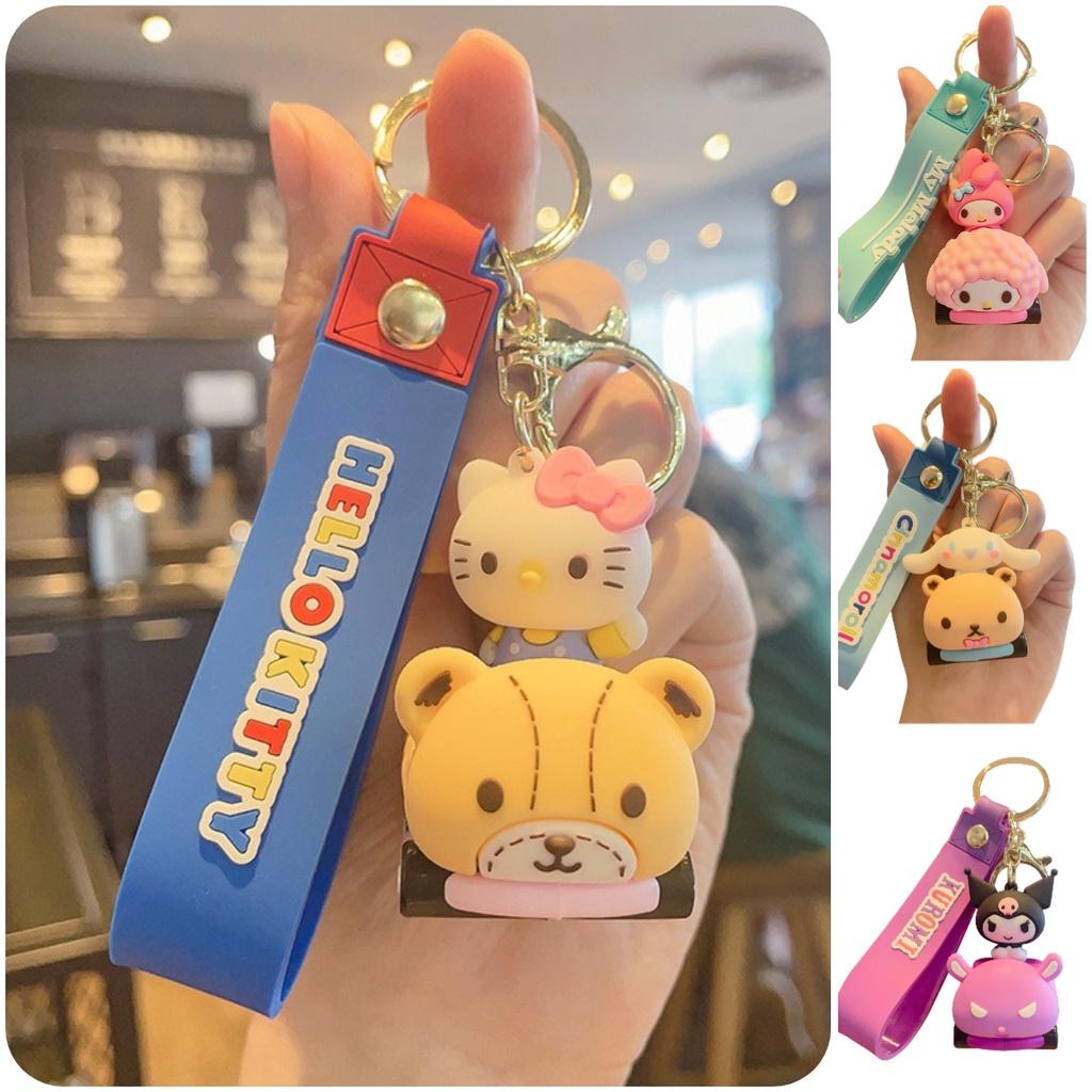 Cute Cartoon Sanrio Car Pvc Keychain Bag Pendant Creative Decoration For Cars Tiger Card Jg-1083