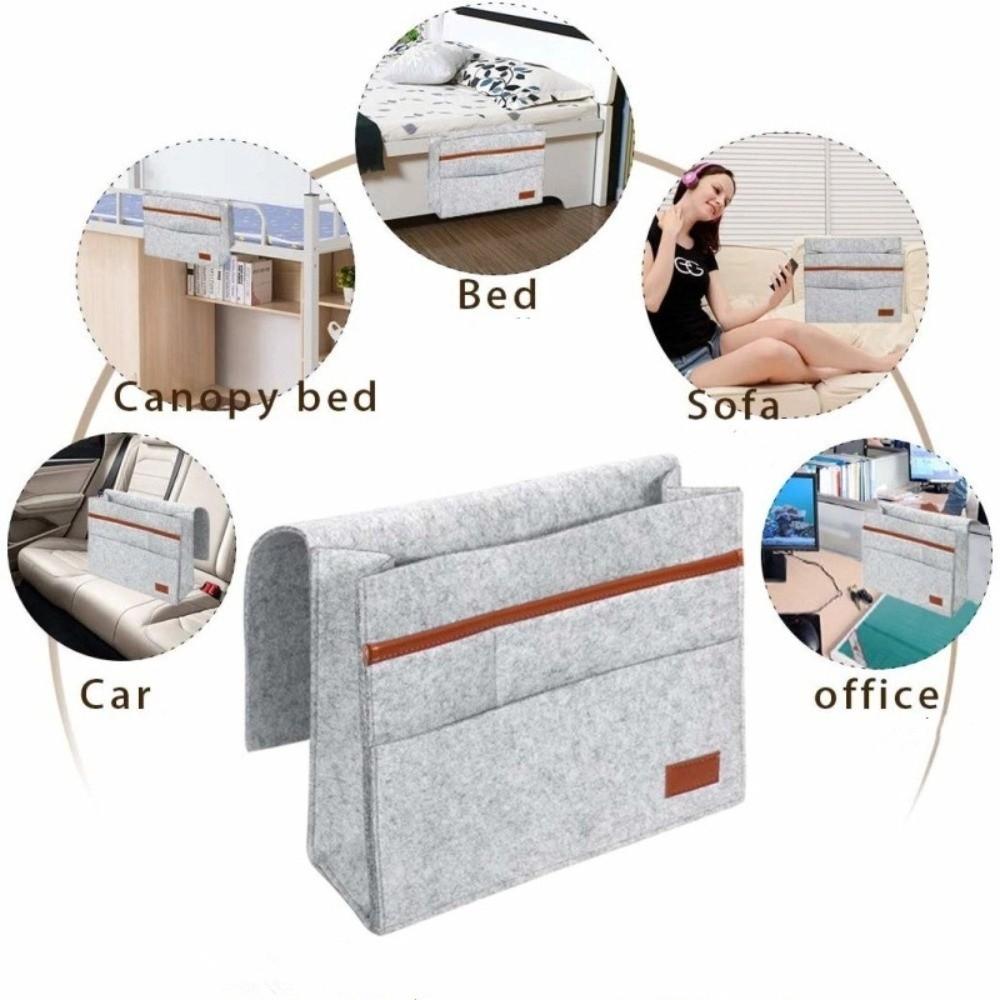 Filz Nachttisch Hängeaufbewahrungstasche Platzsparend Mehrere Fächer Nachttisch Hängeorganizer Große Kapazität Nachttisch Aufbewahrungsbox Bett