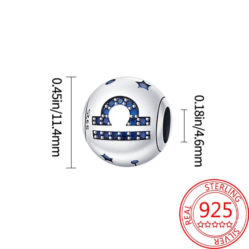 Copper 12 Constellations Collection Luminous Charm Bead Charms Star Shape Bead Compatible With Authentic Bracelets Do It Yourself Fine Jewellery Festi