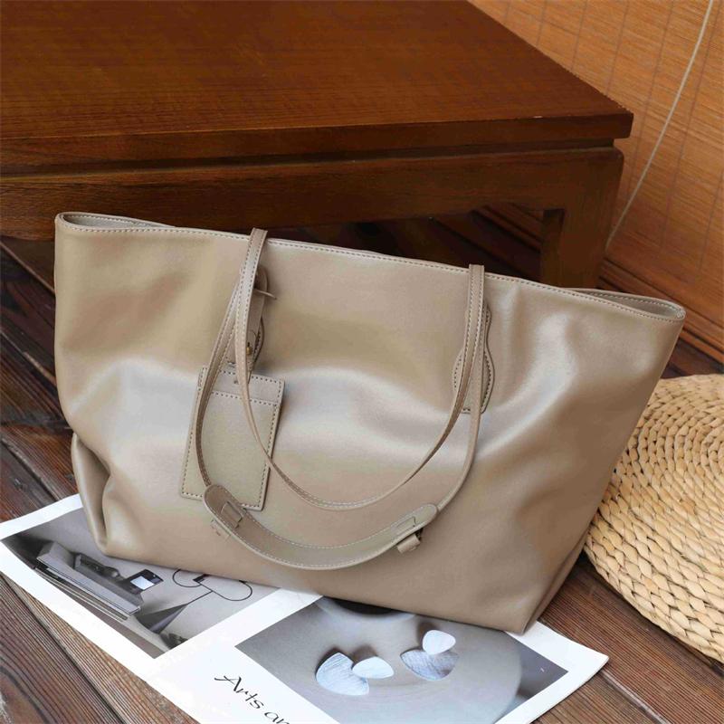 Burminsa Cowhide Genuine Leather Soft Large Tote Shoulder Bags For Women 2026 Luxury Designer Big Shopping Work Ladies Handbags