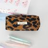 Solid Color Corduroy Pencil Case Student Art Minimalist Stationery  Pouch Zipper Coin Purse Women Makeup Bag Travel Organizer