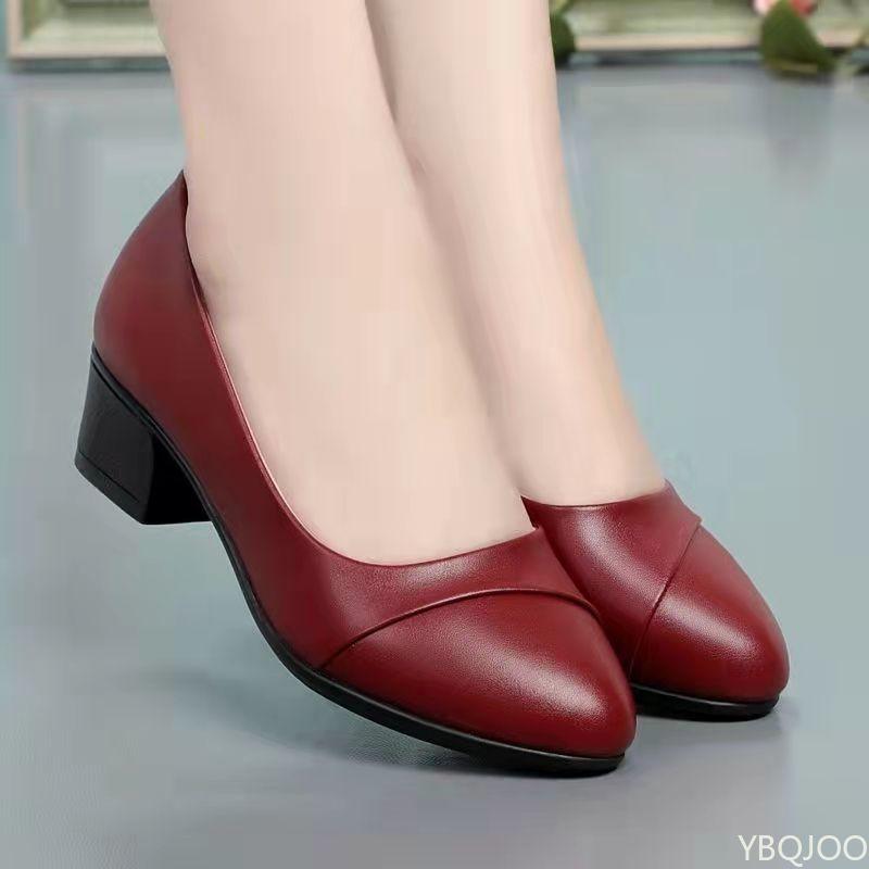 Sapatos de Salto Alto Femininos Confortáveis Antiderrapantes da Moda com Solado Macio para Primavera e Verão, Salto Médio Novo, Sapatos Femininos para Mãe e Trabalho