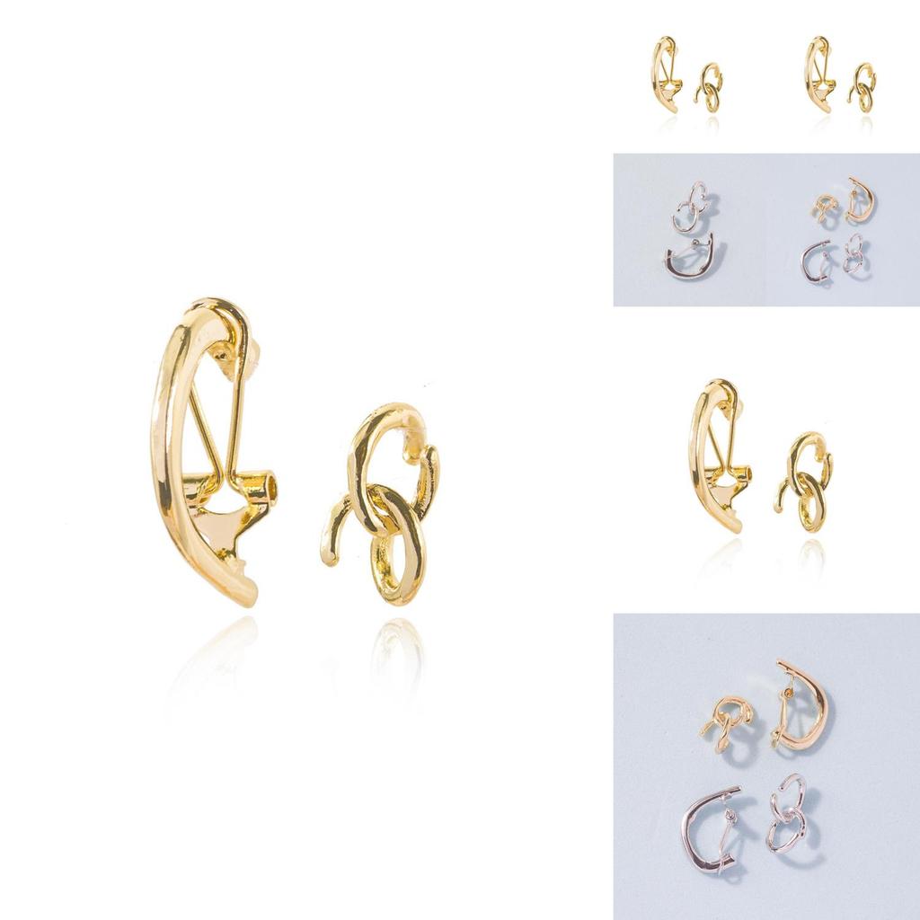 Stylish Non-piercing Geometric Alloy Ear Cuffs Set 2021 Fall Street Fashion