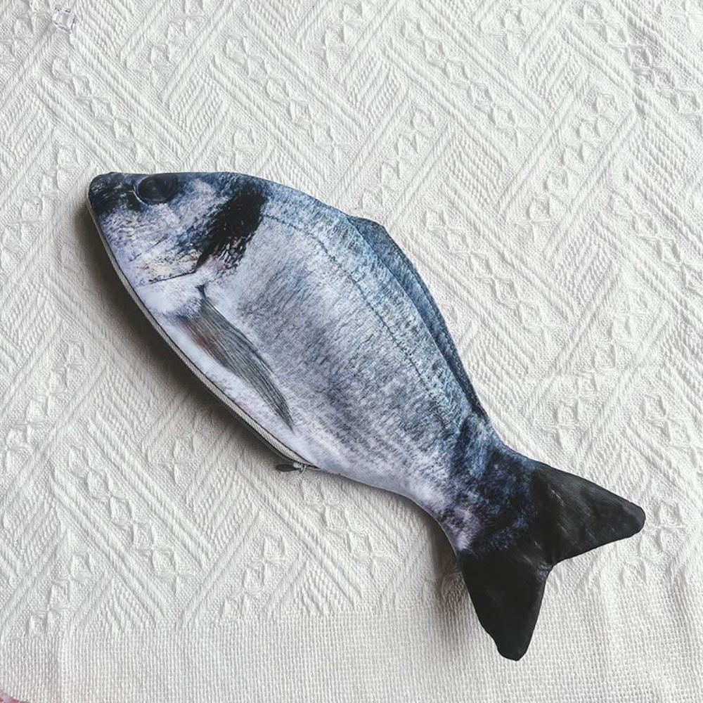 Funny Salted Fish Shape Pen Bag Cute Design Stationery Storage Bag Fish Pencil Case Children