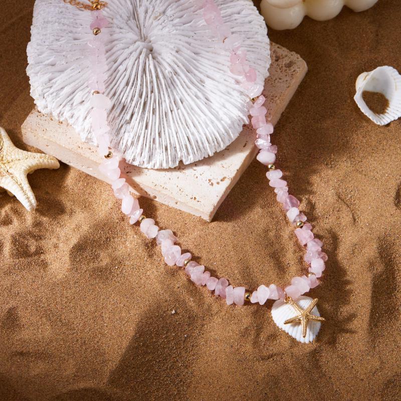 Fashionable Natural Seashell Beaded Necklace Shell Pendant Ocean Inspired Jewelry Choker Suitable For Women Holiday Party Daily