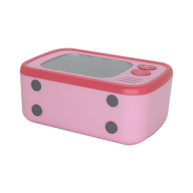 New cartoon cute mini retro TV styling perpetual calendar electronic clock student wakes up the bedside alarm clock