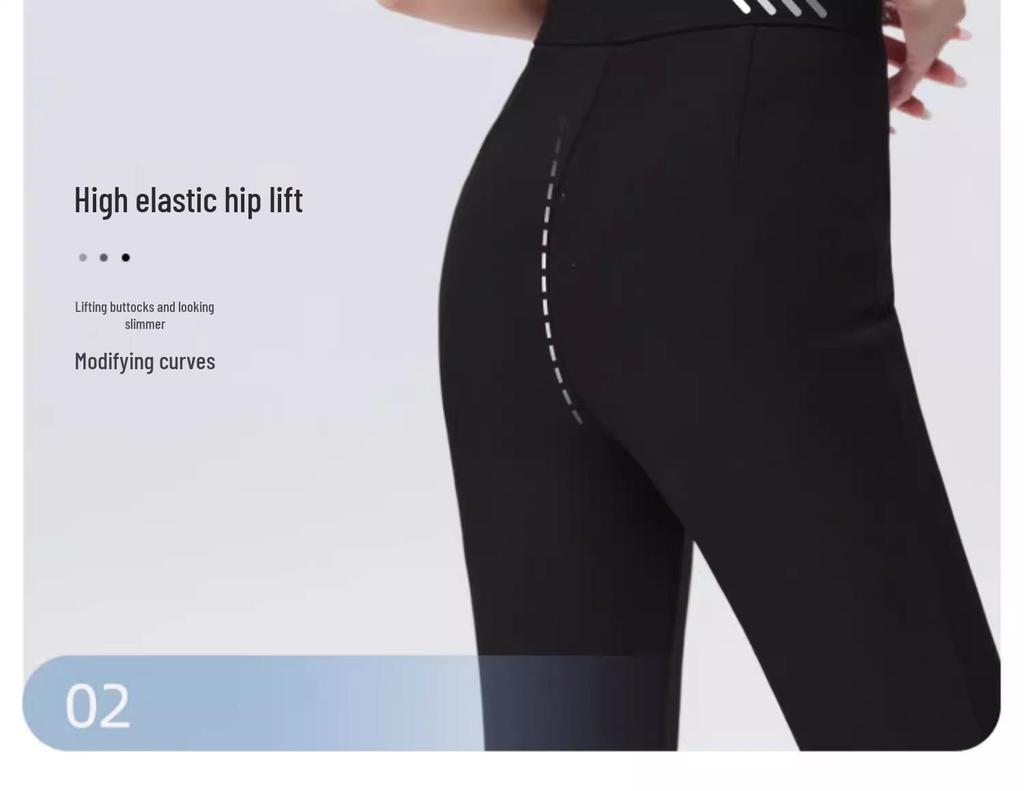 Black High-Waist Flared Pants for Women - Spring/Autumn 2025 Slimming Style