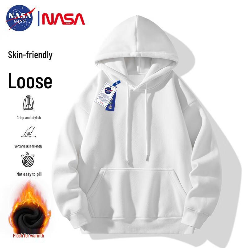 NASA GISS Men's Solid Loose-Fit Hooded Sweatshirt