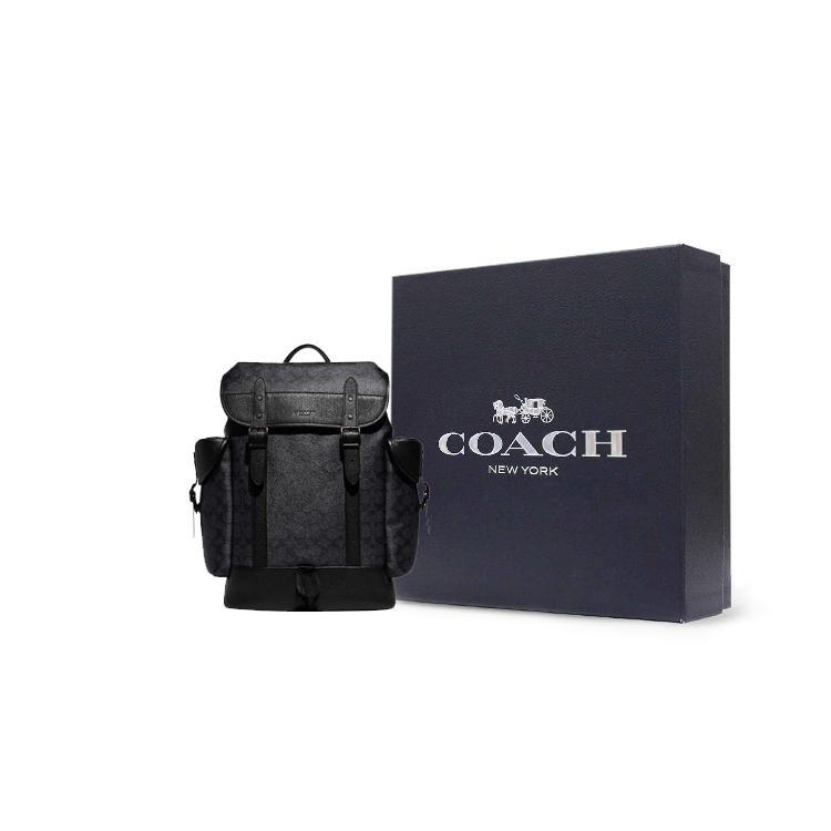 New COACH Hitch Canvas With Leather Backpack Tubas Men's Black CE472-CHR