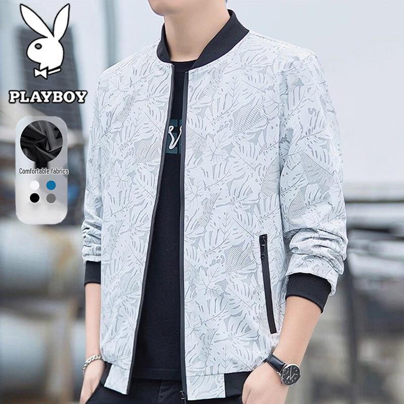 

PLAYBOY Men s Casual Baseball Collar Jacket 3XL