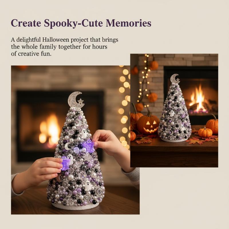 DIY korálkový vánoční stromek řemeslná sada Ručně vyráběná korálková sada pro Vánoce Halloween Domácí stůl Sváteční dekorace na plochu Dárek