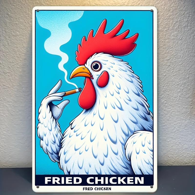 Funky Fried Chicken Metal Sign VintageInspired Wall Art Perfect for Kitchen Home Bar or Man Cave Decor Quirky Roost