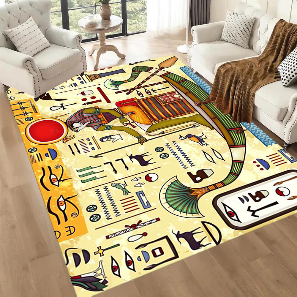 Ancient Egyptian Figures Floor Mats for Living Room, Bedroom and Room Decoration Are Suitable for Gifts.
