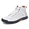 Plus-size Leather Boots, Men's Fashionable Ankle Boots, Flat Lace-up Casual Shoes