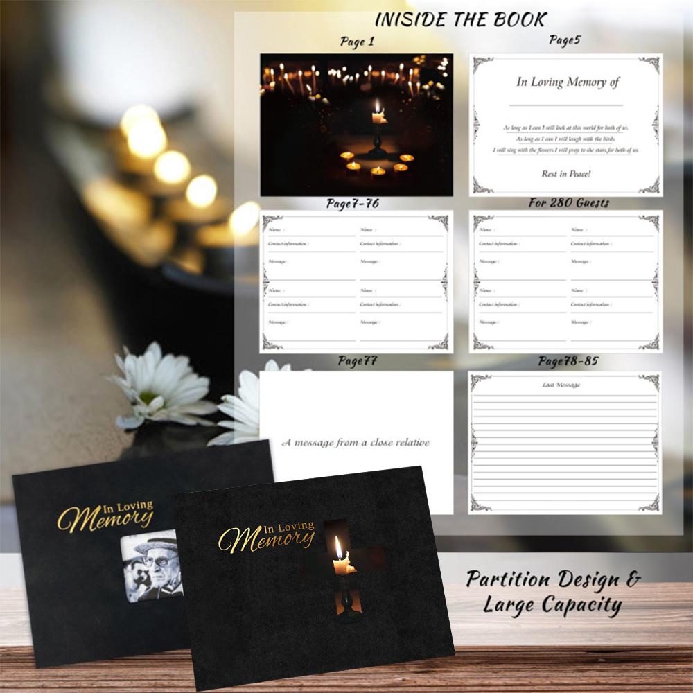 Libro de Firmas para Invitados al Funeral Firma Libro de Registro de Asistentes al Funeral Libro de Mensajes para la Recepción Celebración de la Vida Aniversario Servicio Conmemorativo Cariñoso