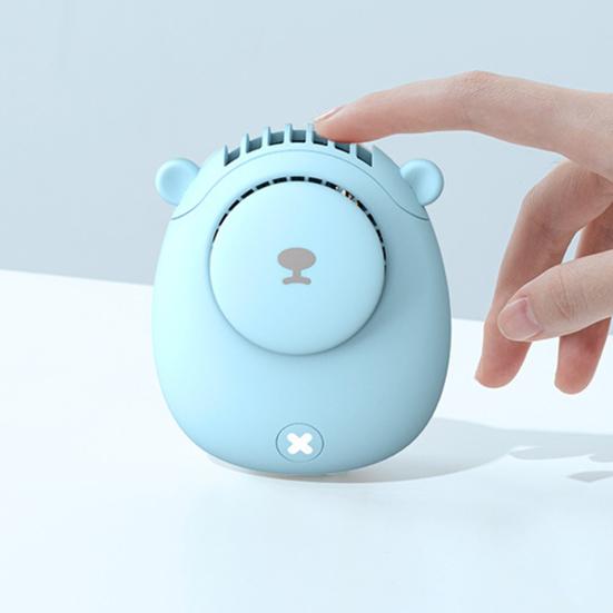Summer Cooling Fan 3 Speeds Strong Airflow Low Noise Compact Size Rechargeable Personal Fan Neck Hanging Fan