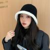 Autumn and Winter Face Showing Japanese Style Wool Bucket Hat Knitted Warm Fisherman Hat Outdoor Leisure