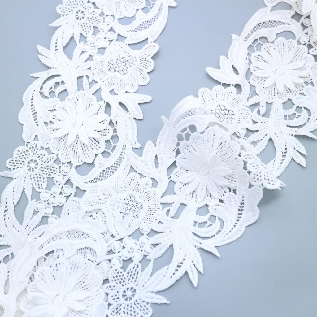 Clothing Three-Dimensional Hollow Double-Layer Embroidery Lace Milk Silk, White Lace Home Accessories Diy Accessories
