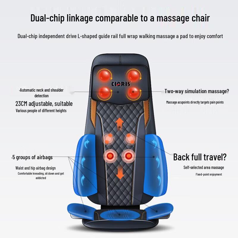 CLORIS Full Body Neck, Back & Waist Kneading Massage Cushion