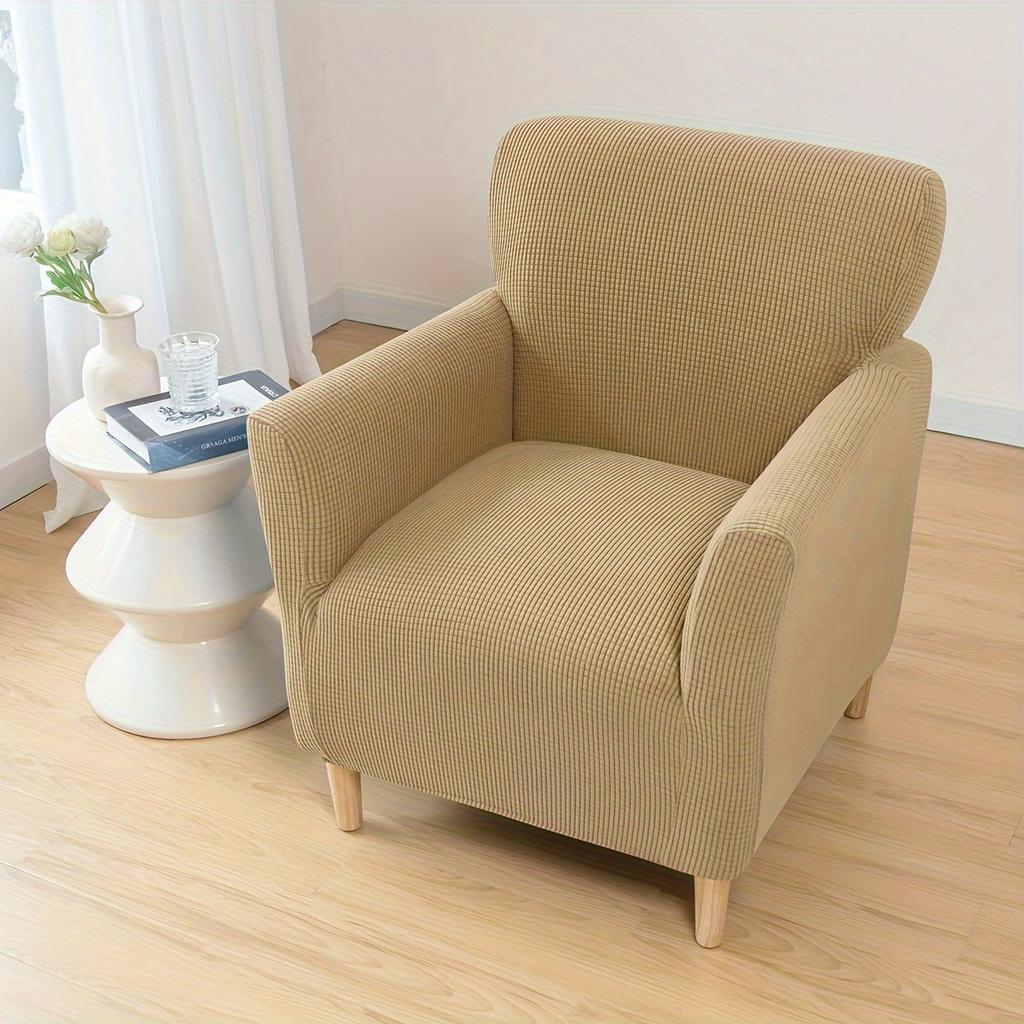 1Pc Armchair Cover Removable Stretch Tub Arm Chair Slipcover Solidastic Single Sofa Slipcovers For Study Bar Counter