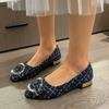 Fashion 2024 New Spring and Summer Pointed Toe Comfortable Casual Flat Shoes Metal Decoration Shallow Mouth Breathable Women's Shoes