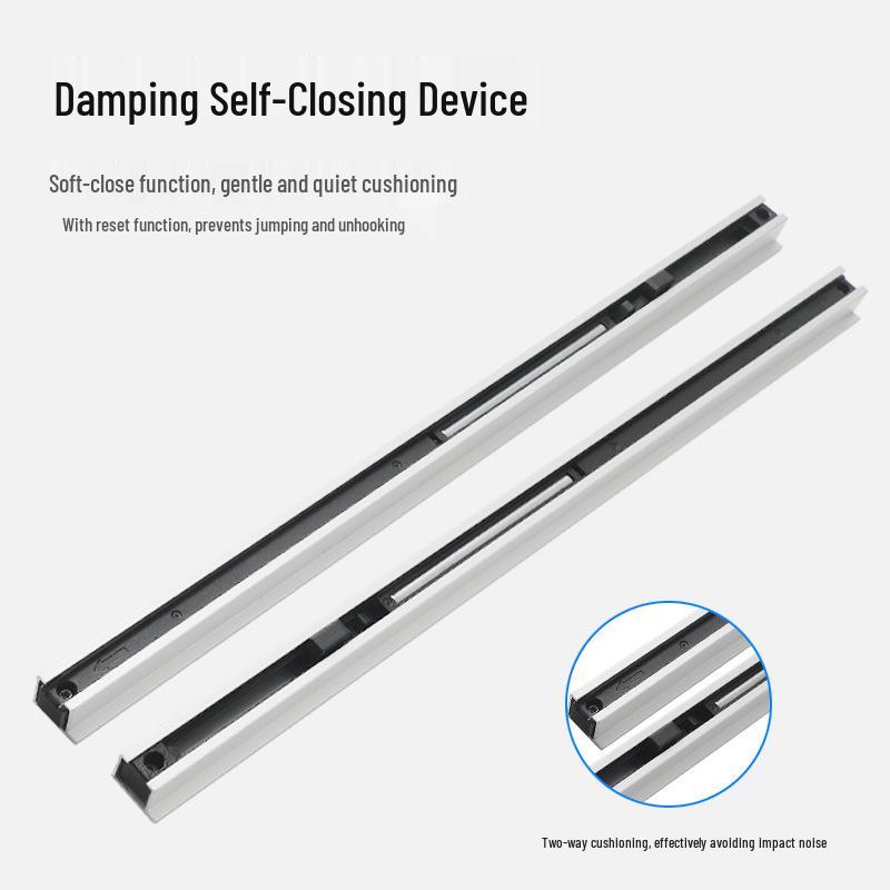 Invisible Track Two-Way Buffer Wheel Sliding Door Hardware for Glass/Wood Doors