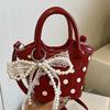 2025 Trendy Small Bag Polka Dot Hand Carry Shoulder Messenger Bag Children's Bag Mini Portable Vegetable Basket Bag Summer