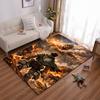 Anime-Inspired Carpet with Titan Battle Scene and Fiery Background Suitable for Use As an Anti-slip for Living Room Bedroom Sofas